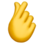 Hand with Index Finger and Thumb Crossed